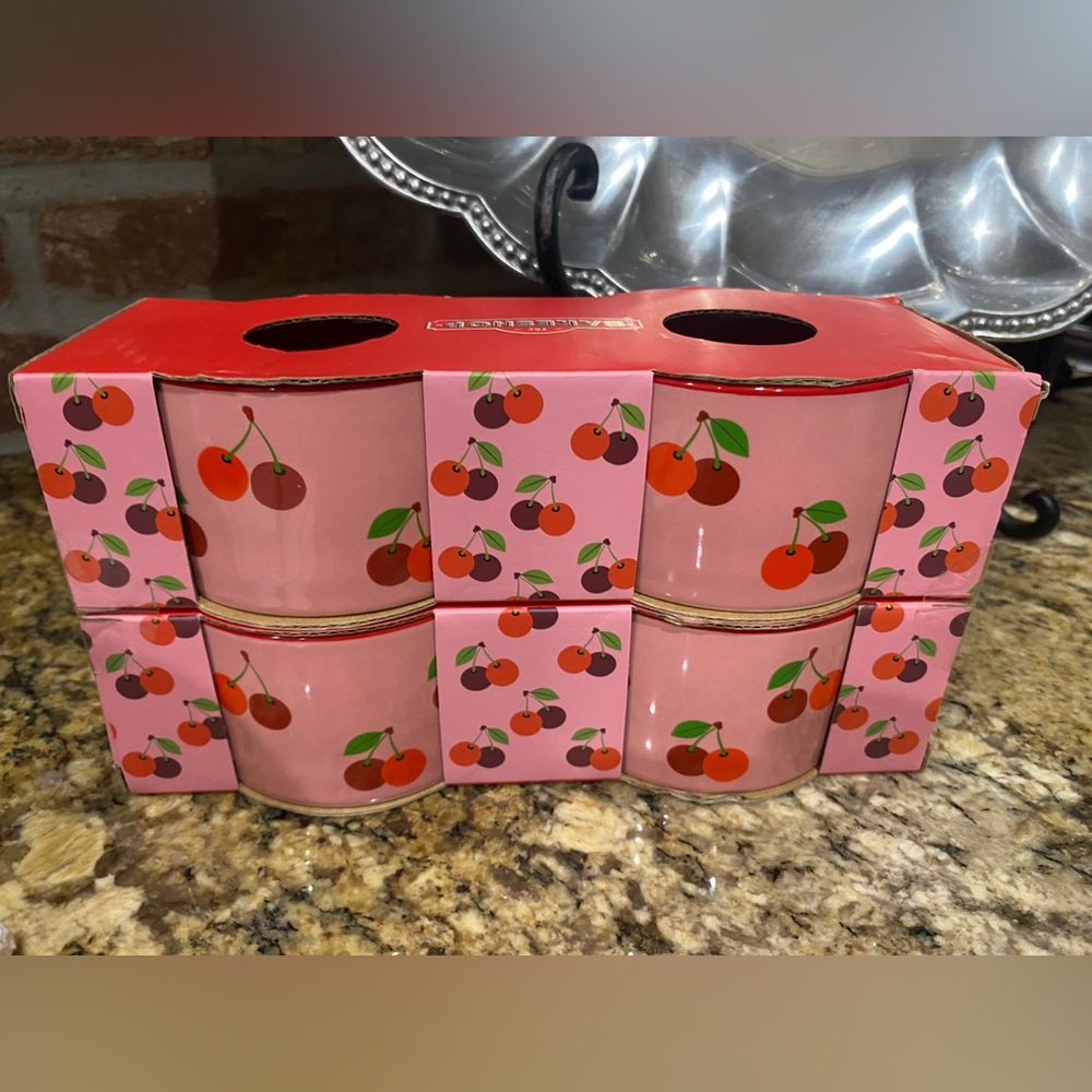 Bakeshop by Masterclass pink cherry print ramekin set of 4 - Brand new LAST SET!